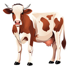 A detailed and realistic vector illustration of a cow or bull, perfect for branding, educational materials, or custom designs. Fully editable to suit various creative projects.