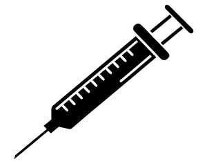 Syringe injection silhouette vector icon,Syringe injection vector illustration