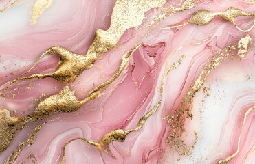Obraz premium Pink and Gold Abstract Marble Texture Background