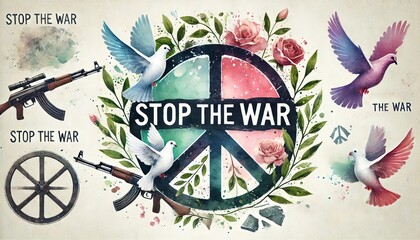 Peace Dove Symbol Stop War Anti War Protest Concept