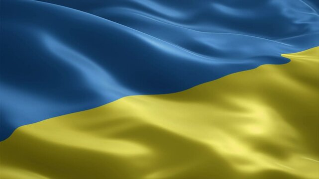 Ukraine flag waving
