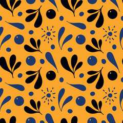 Cute, stylish seamless pattern with hand-drawn drawings, doodles. Modern textiles.