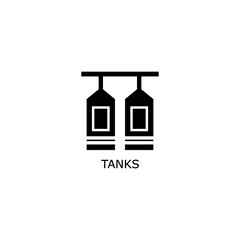 Simple  tank icon isolated on white background .