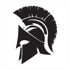Spartan Helmet silhouette on white background
