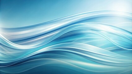 Naklejka premium Asymmetrical abstract waves of light blue and white fabric with flowing textures and graceful curves