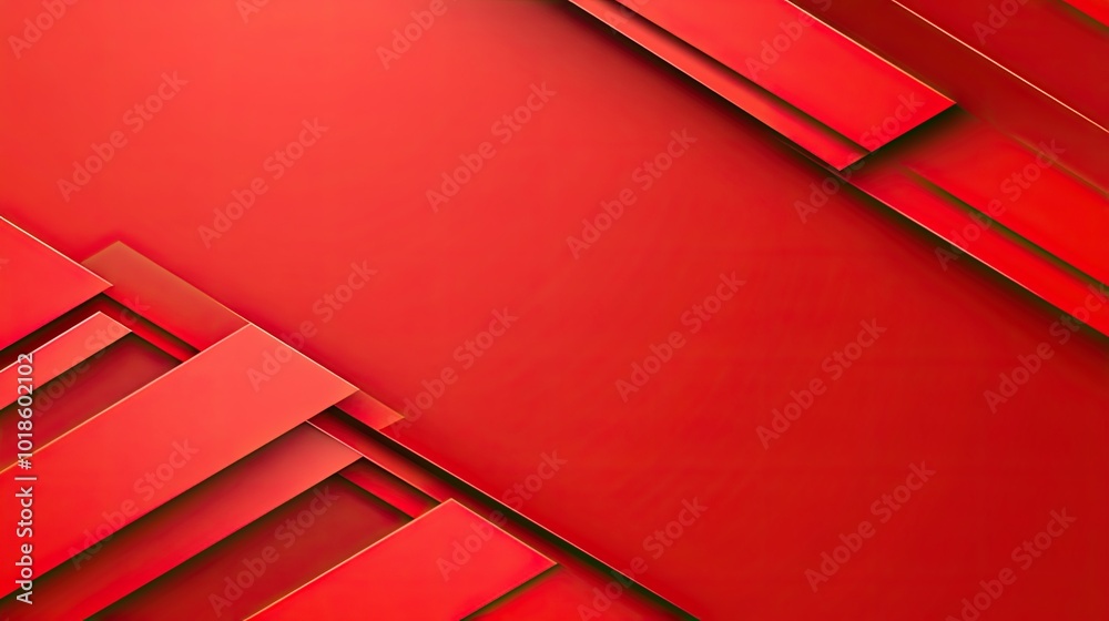 Poster a minimalist red geometric background with diagonal lines and triangles, creating a sleek and sharp 