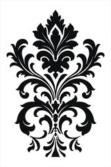 Elegant Ornamental Floral Pattern in Black and White Vector Art for Decorative and Classic Designs