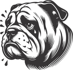 Emotional bulldog silhouette vector design