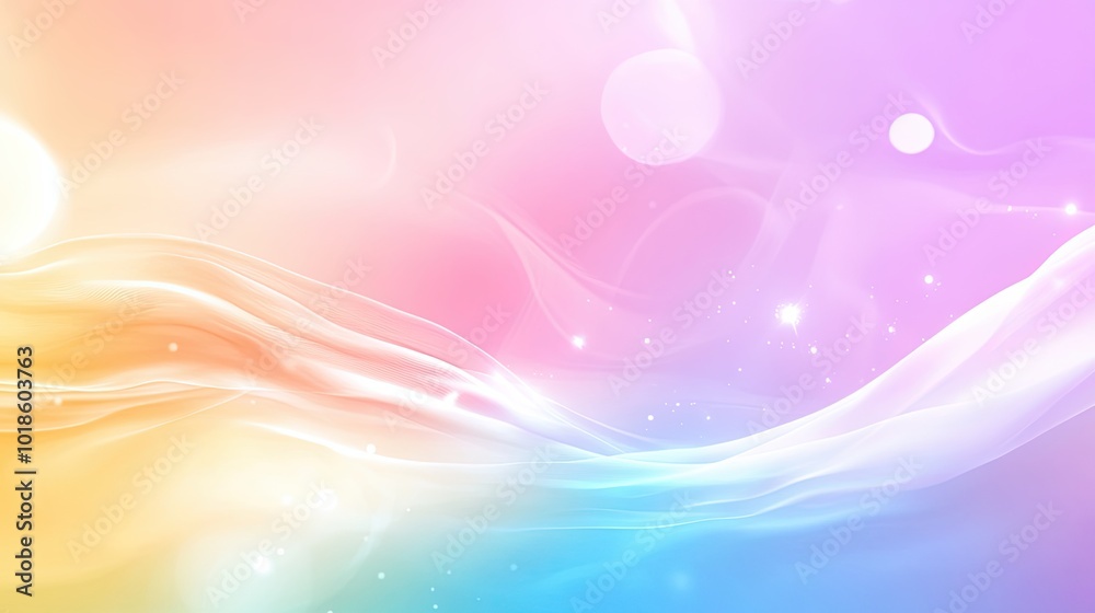 Poster a rainbow gradient background with soft blending and subtle highlights, creating a polished and eleg