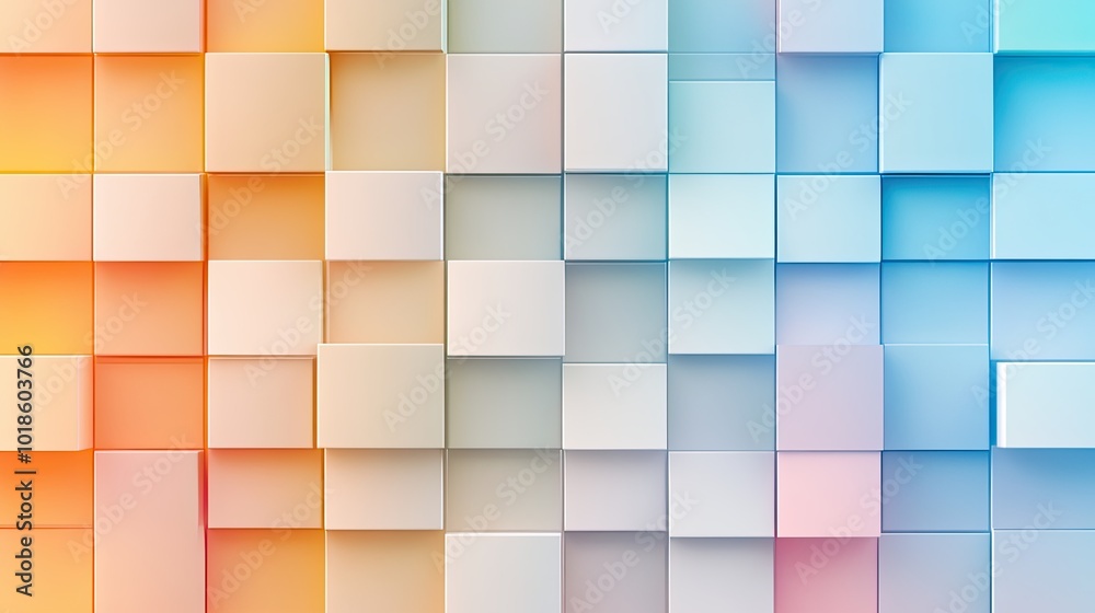 Poster a rainbow grid pattern background with colorful squares arranged in a neat, repeating formation, per