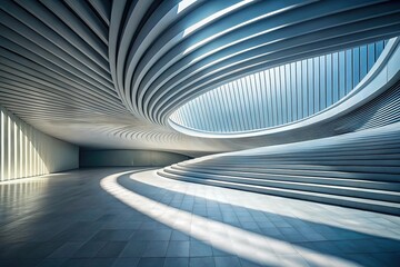 Obraz premium Asymmetrical curves with modern aesthetic shadows and depth