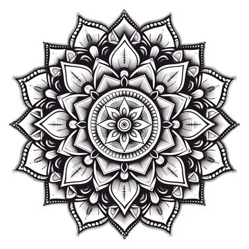 recommend clip art: Black and White Mandala Art with Intricate Design