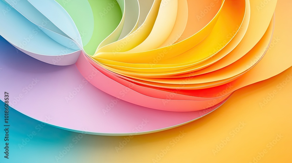 Poster a vibrant and colorful rainbow background with bold, overlapping colors, creating a playful and dyna