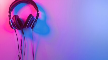 Headphones in Neon Light