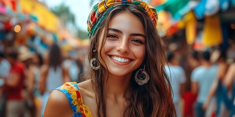 Obraz premium People from different countries at a festival