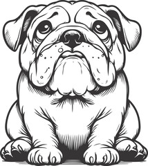Emotional bulldog silhouette vector design
