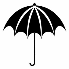 black umbrella isolated on white