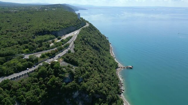 Duino Castles and Cliffs from Above. Dreamy Images Suspended Over the Sea.