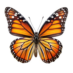 Fototapeta premium Watercolor illustration of butterfly isolated on transparent background