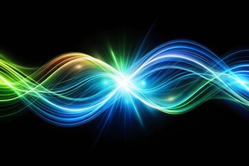 Blue line curve light effect glowing blue magic effect abstract effect of light energy movement