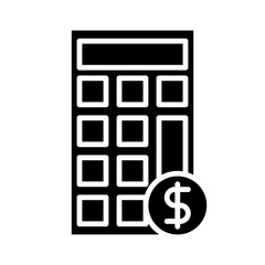 Simple vector icon of a calculator representing accounting, finance, or mathematical calculations.