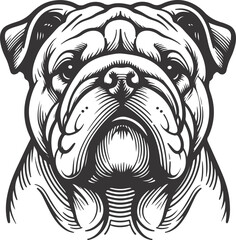 Emotional bulldog silhouette vector design