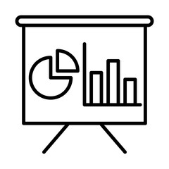 Vector illustration of a business presentation with charts and data, symbolizing strategy and planning.