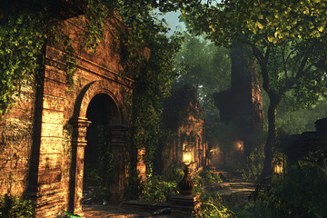 old castle in the forest