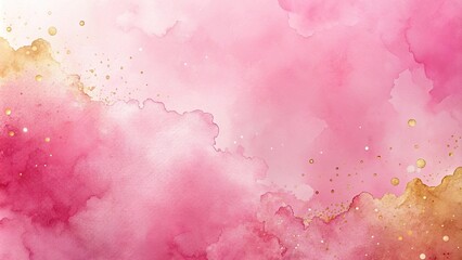 background of radiant pink and gold lights with minimalist modern design in watercolor style