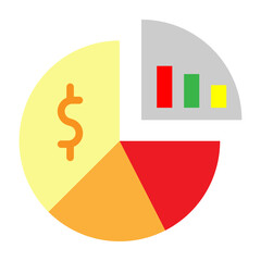 Pie Chart Vector Flat Icon Design