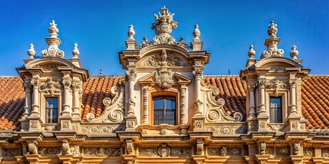 Fototapeta premium Baroque palace roof detail in Seville