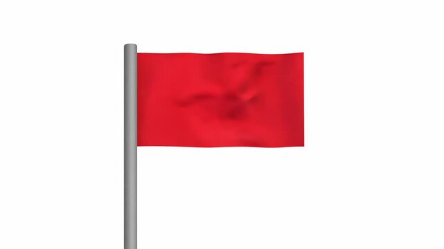 A solid red flag against a white background, representing a visual metaphor for conflicts and contentious issues
