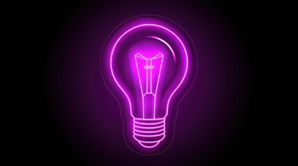 Fototapeta premium Purple Neon Light Bulb