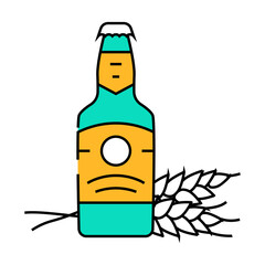 beer barley ear line icon vector. beer barley ear sign. isolated symbol illustration