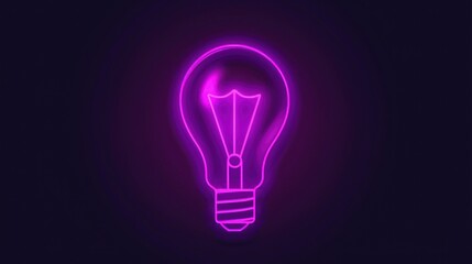 Neon Light Bulb with Purple Glow