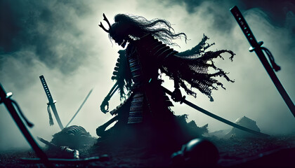 武者　シルエット