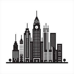 Obraz premium City silhouette on white background 