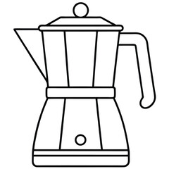 Line Art Coffee Maker Illustration.