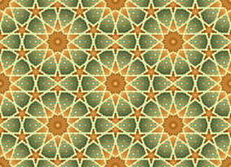 Seamless geometric ornament based on traditional islamic art.Two-level composition.For fabric,textile,cover,wrapping paper,background