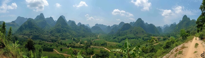 Obraz premium A beautiful mountain range with a clear blue sky