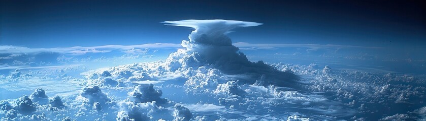 Fototapeta premium A large cloud of smoke is seen in the sky