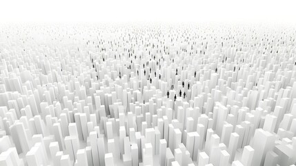 Obraz premium Minimalist White Cubic Geometric Architectural Abstract 3D Pattern Background