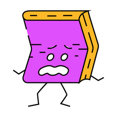 paper book character line icon vector. paper book character sign. isolated symbol illustration