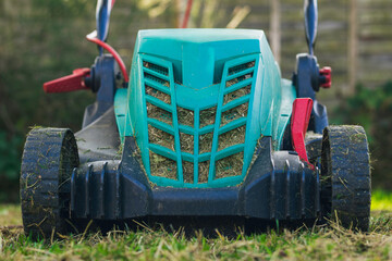 Close Up Well Used Lawn Mower