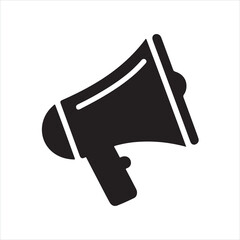 megaphone silhouette on white background
