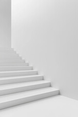 Fototapeta premium Staircase against lightly colored wall, background, minimal concept