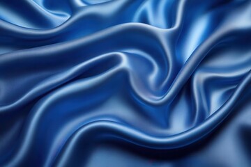 Obraz premium luxurious blue silk background smooth satin fabric cascading in waves creating an elegant and refined visual perfect for beauty and cosmetics branding