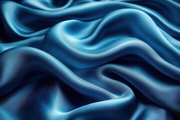 Obraz premium luxurious blue silk background smooth satin fabric cascading in waves creating an elegant and refined visual perfect for beauty and cosmetics branding