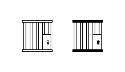 Jail Cell icon design with white background stock illustration