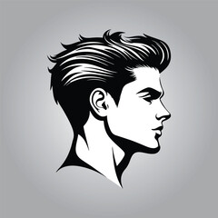 Man face hairstyle vector illustration